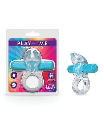 Play With Me Bull Vibrating C-ring Blue Default Title