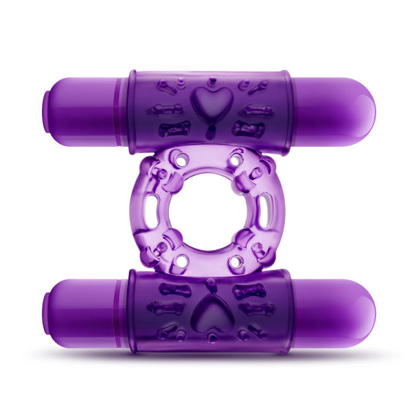 Play With Me Double Play Dual Vibrating Cockring Purple Default Title