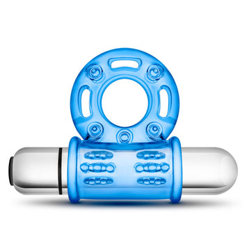 Stay Hard 10 Function Bull Ring Vibrating Blue