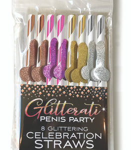 Glitterati Penis Cocktail Straws