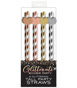 Glitterati Boobie Tall Party Straws