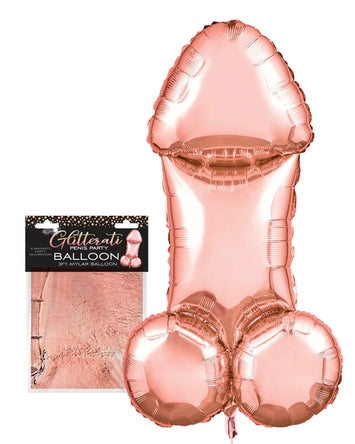 Glitterati 3ft Rose Gold Penis Mylar Balloon Default Title