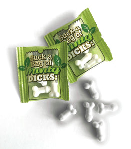 Suck A Bag Of Minty Dicks 5pc Bags Display Of 100 Bags