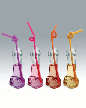 Glitterati Penis 6oz Drinking Glass Pack Of 4 Default Title