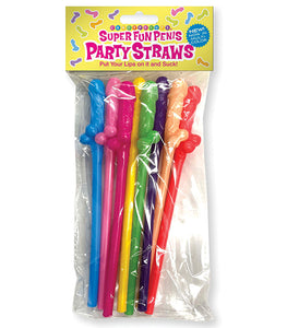 Super Fun Penis Multicolor Straws