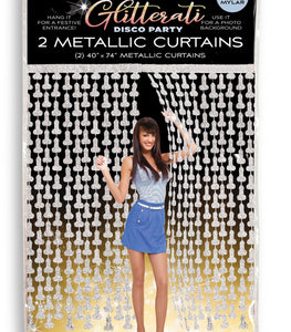 Glitterati Disco Penis Foil Curtain Set Of 2