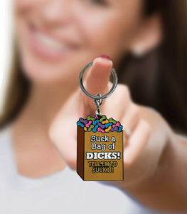 Super Fun Key Chain Suck A Bag