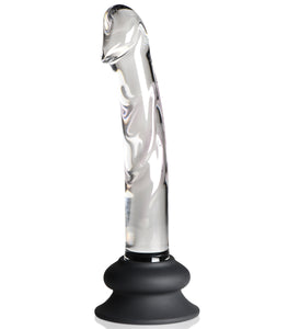 Pleasure Crystals 7 In Glass Dildo W/ Silicone Base