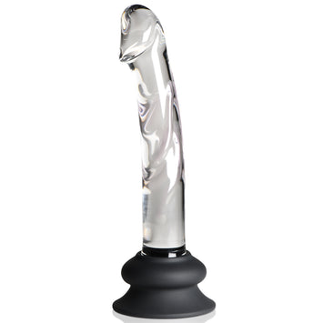Pleasure Crystals 7 In Glass Dildo W/ Silicone Base Default Title
