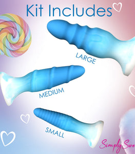 Simply Sweet Silicone Butt Plug Set Blue