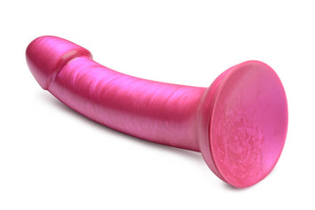 Simply Sweet 7 In Metallic Silicone Dildo Pink