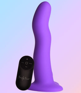 Simply Sweet Vibrating Wavy Silicone Dildo W/ Remote