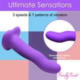 Simply Sweet Vibrating Wavy Silicone Dildo W/ Remote