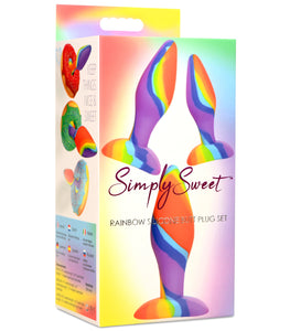 Simply Sweet Rainbow Silicone Butt Plug Set