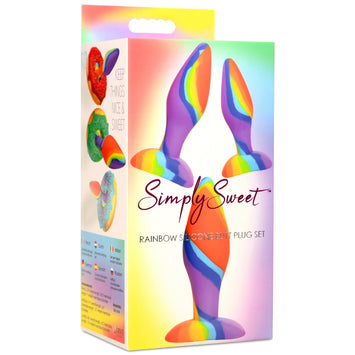 Simply Sweet Rainbow Silicone Butt Plug Set Default Title