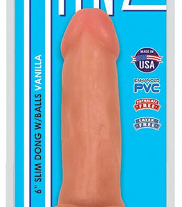 Thinz Slim Dong 6in W/ Balls Vanilla