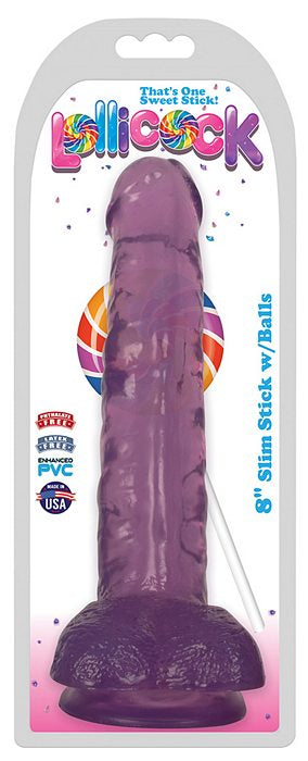 Lollicock 8 Slim Stick W/balls Ice Grape Ice Purple