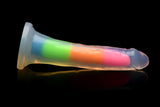 Lollicock 7in Glow In The Dark Rainbow Silicone Dildo