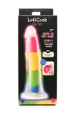 Lollicock 7in Glow In The Dark Rainbow Silicone Dildo