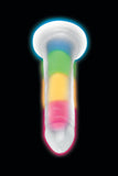 Lollicock 7in Glow In The Dark Rainbow Silicone Dildo