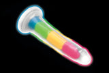 Lollicock 7in Glow In The Dark Rainbow Silicone Dildo