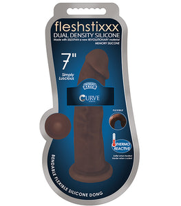 Fleshstixxx 7in Silicone Dildo No Balls Chocolate