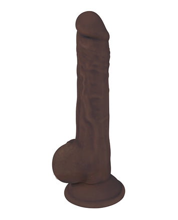 Fleshstixxx Silicone Dildo W/ Balls Latte Chocolate 9