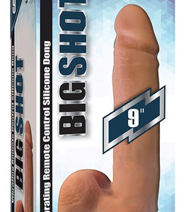 Big Shot Vibrating Remote Control Silicone Dong W/ Balls Vanilla