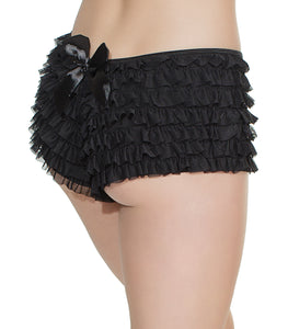 Ruffle Shorts W/back Bow Black O/s(out Beg Nov)