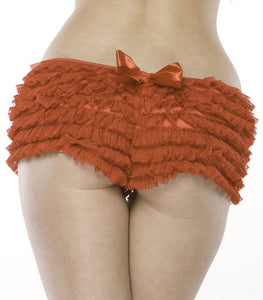 Ruffle Shorts W/back Bow Red O/s