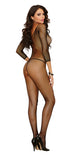 Body Stocking Black Open Crotch Black O/s