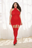 Sheer Garter Dress Red