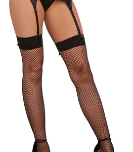 Back Seam Thigh High Dmd Black O/s