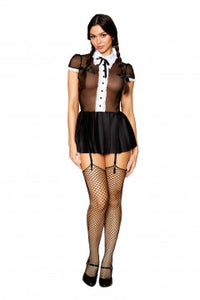 Miss Behavin Gothic Schoolgirl Costume Set Black O/s