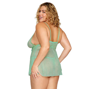 Eyelash Lace Babydoll Set Seafoam Osq Default Title