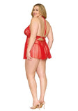 Babydoll & Gstring Poinsettia Q/s