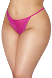 Dot Stretch Lace Trim Open Crotch Thong Azalea