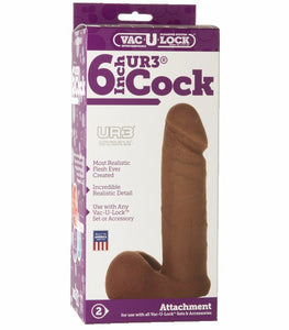 Vac U Lock Ultraskyn Cock Brown 6in