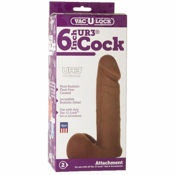 Vac U Lock Ultraskyn Cock Brown 6in Default Title