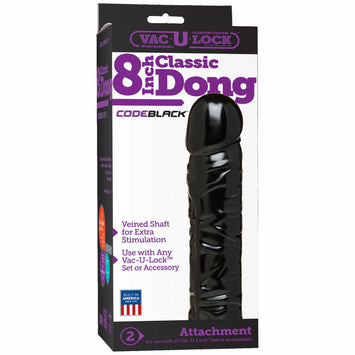 Vac U Lock 8in Code Black Classic Dong Default Title