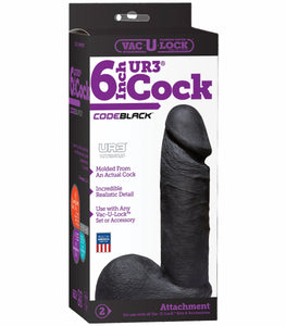 Vac U Lock Code Black 6in Ultraskyn Cock