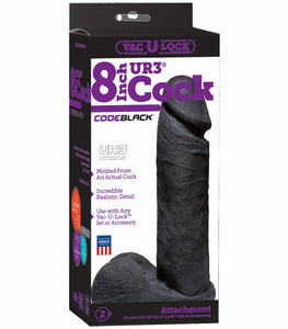 Vac U Lock Code Black 8in Ultraskyn Cock