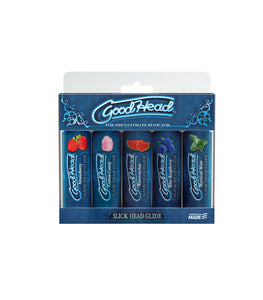 Goodhead Slick Head Glide 5pk 1 Oz Strawberry Cotton Candy Watermelon Blue Raspberry