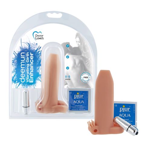 Vibrating Deemun Extra Girth Enhancer 6 X 2in Light Flesh Default Title