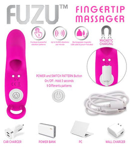 Fuzu Vibrating Rechargeable Fingertip Massager Pink Default Title