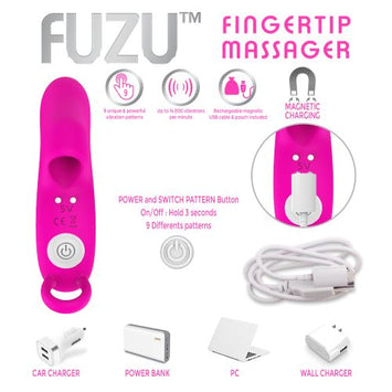 Fuzu Vibrating Rechargeable Fingertip Massager Pink Default Title