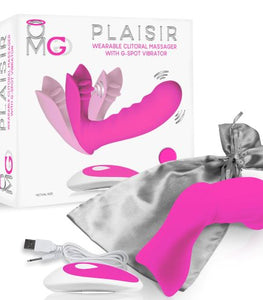 Omg Plaisir Wearable Clitoral Massager W/ G-spot Vibrator Pink