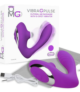 Omg Vibra G Pulse Clitoral Suction Massager W/ G-spot Vibrator Purple