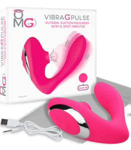 Omg Vibra G Pulse Clitoral Suction Massager W/ G-spot Vibrator Pink Default Title