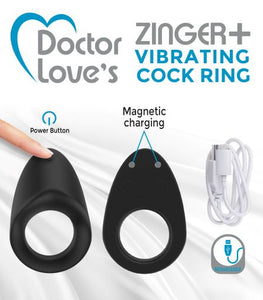 Rechargeable Vibrating Cock Ring Black Default Title